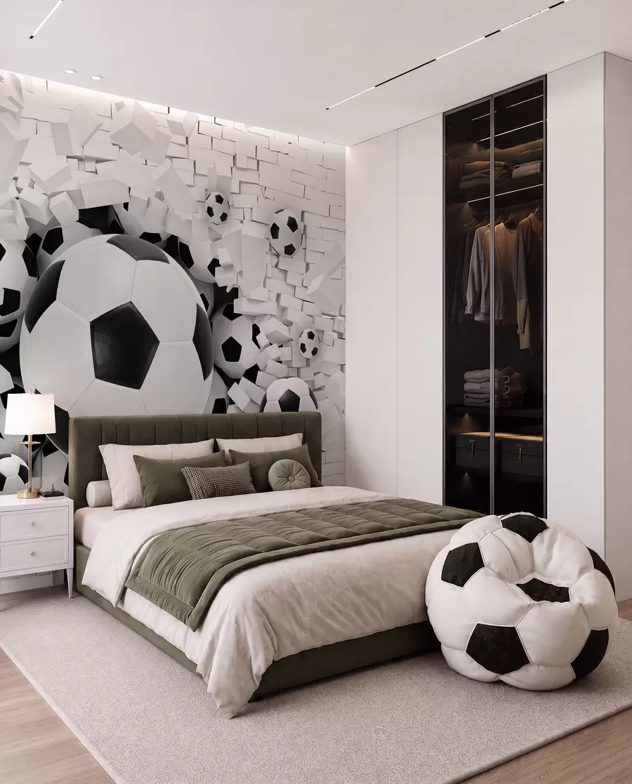 murais de parede Bola de futebol atravessa a parede u70633