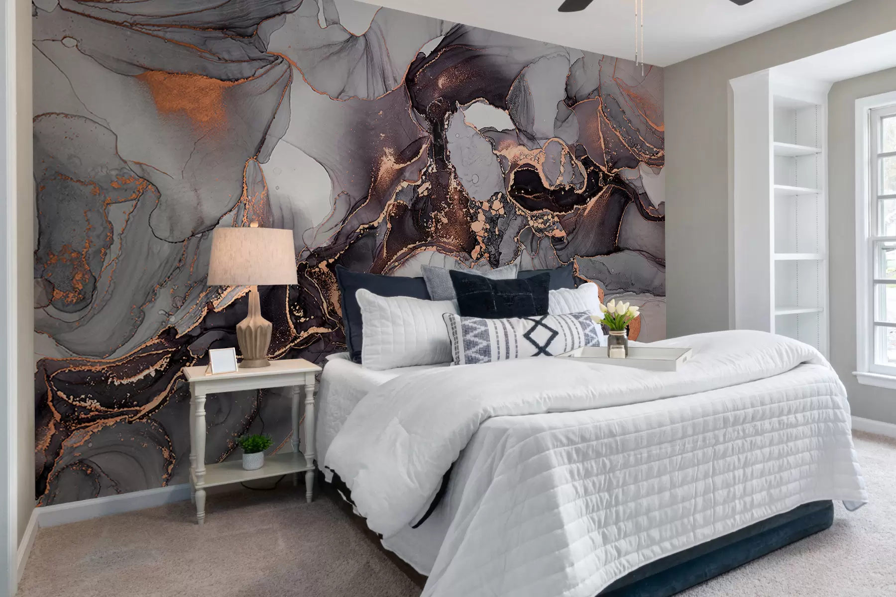 murais de parede Arte fluida Arte abstrata em tons escuros u70766