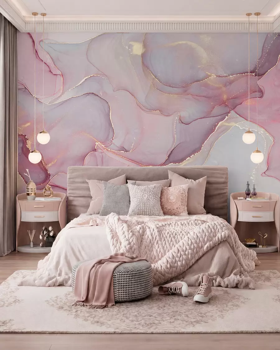 murais de parede Fluido em rosa u70787