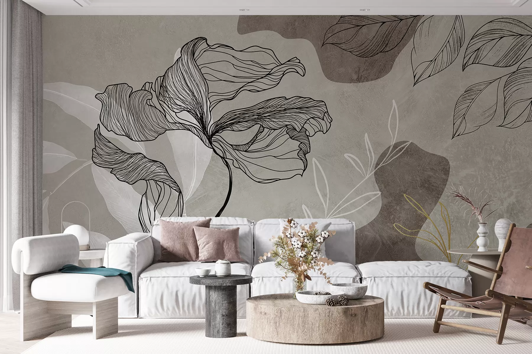 murais de parede Plantas estilo Boho u71303