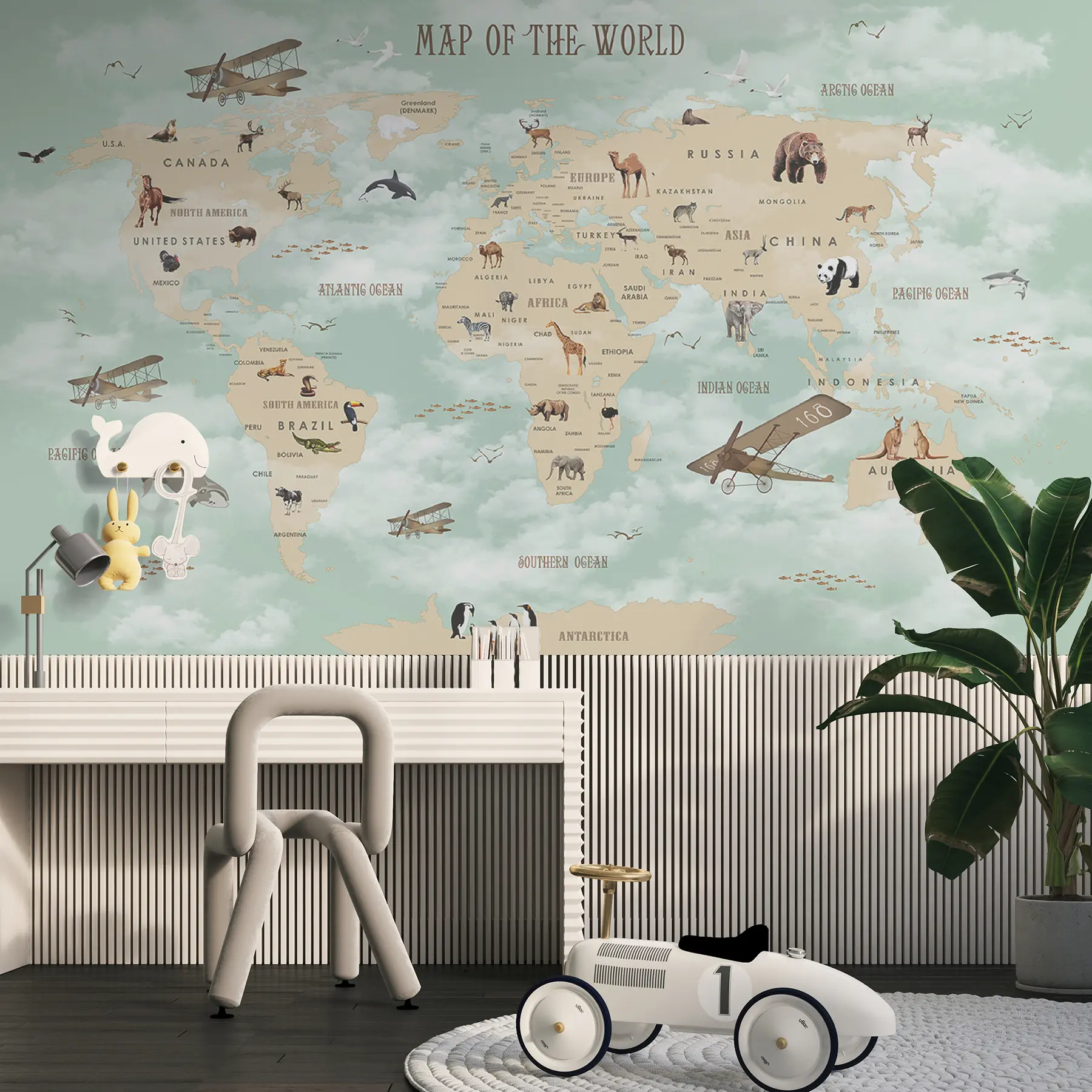 murais de parede mapa mundi infantil u25042