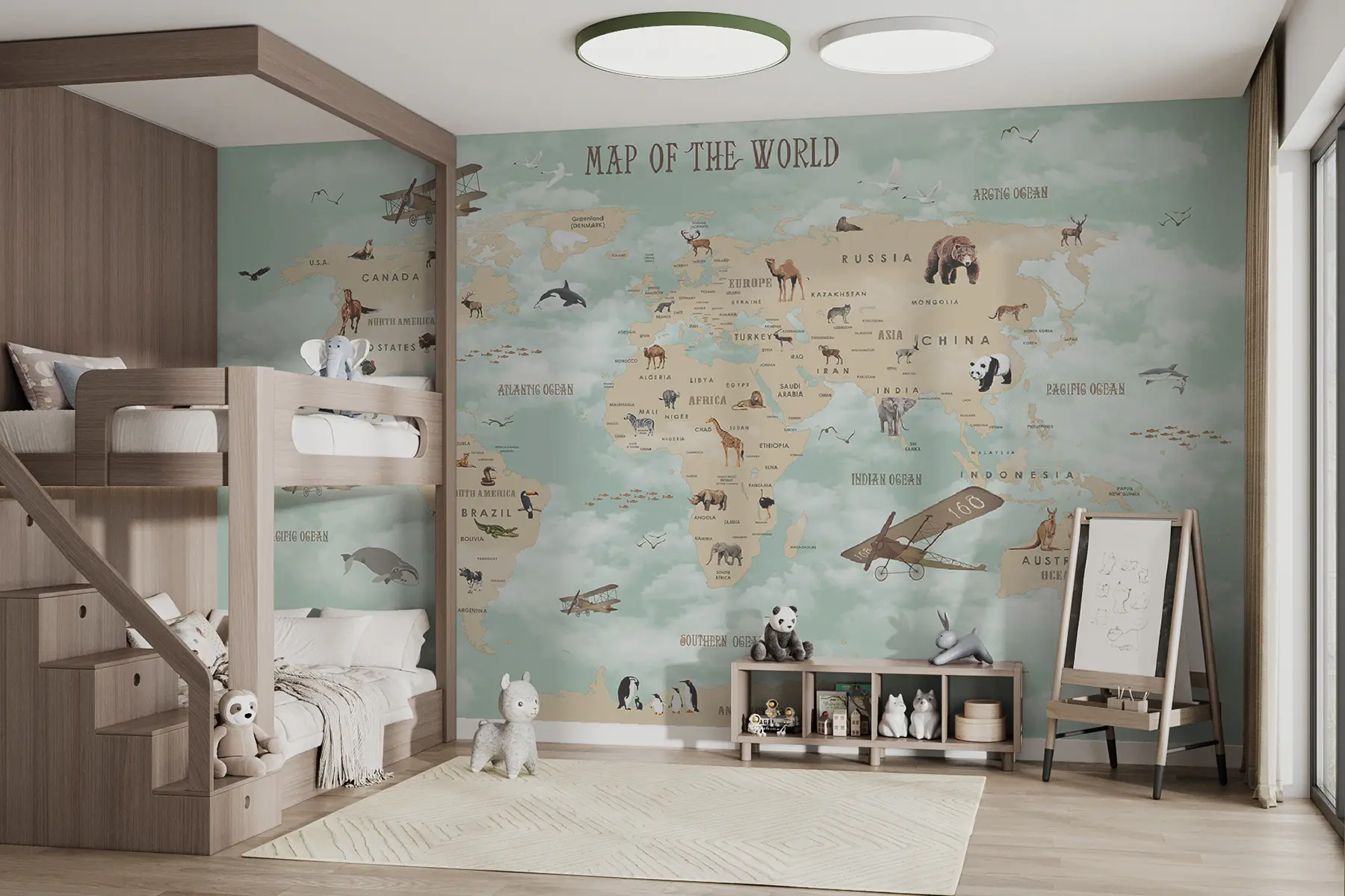 murais de parede mapa mundi infantil u25042