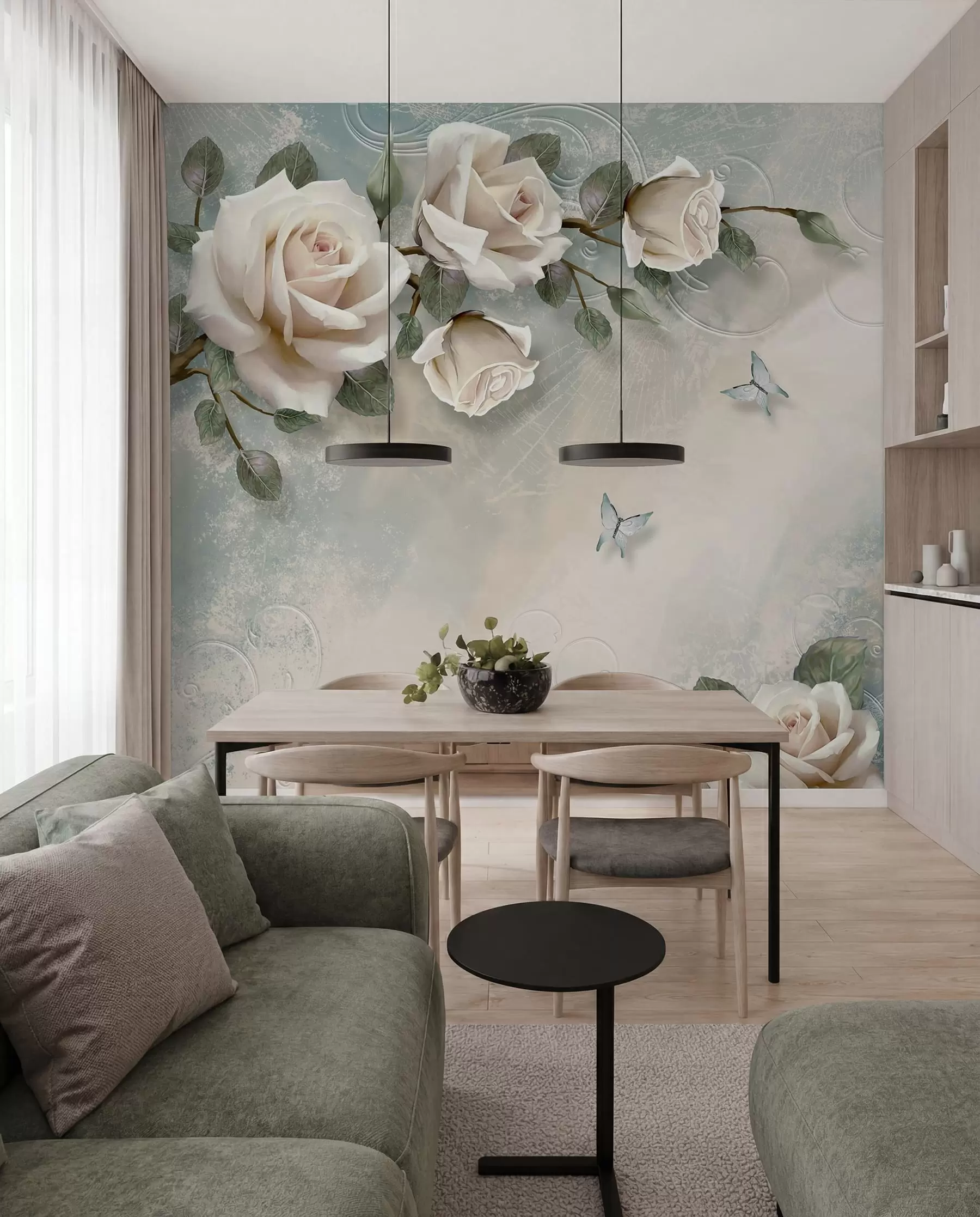murais de parede Rosas cor de creme I u31353d1