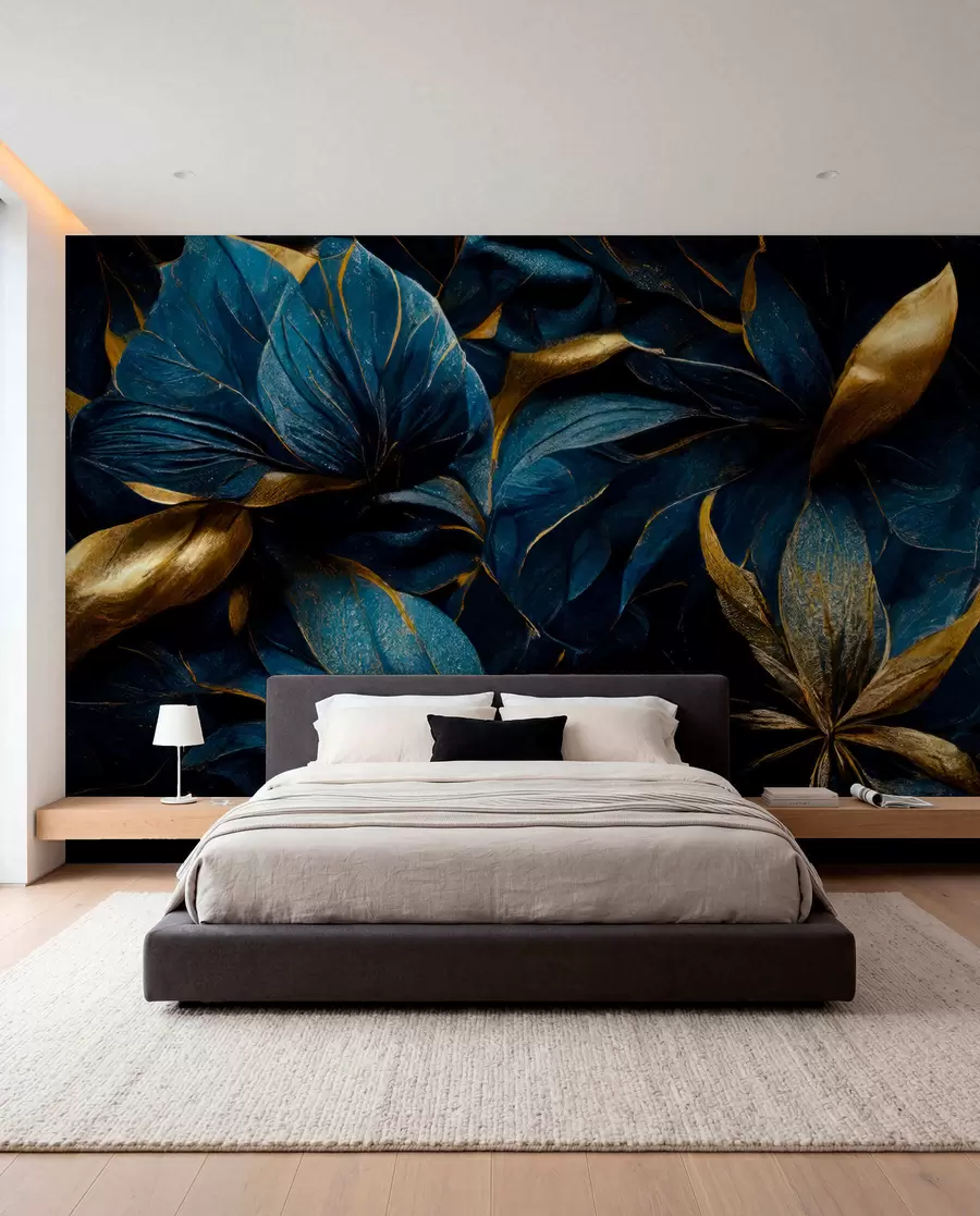 murais de parede Flores azuis reais u74140d1