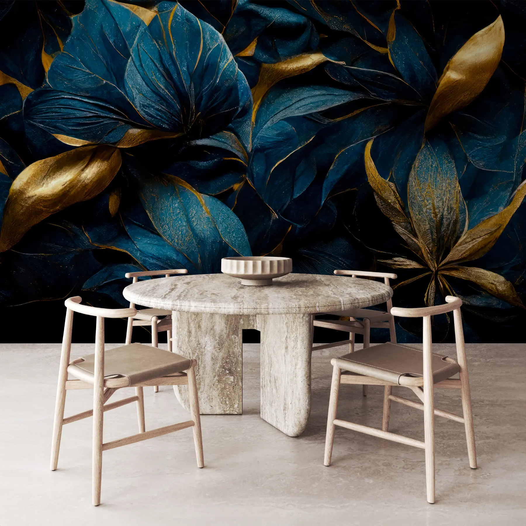 murais de parede Flores azuis reais u74140d1