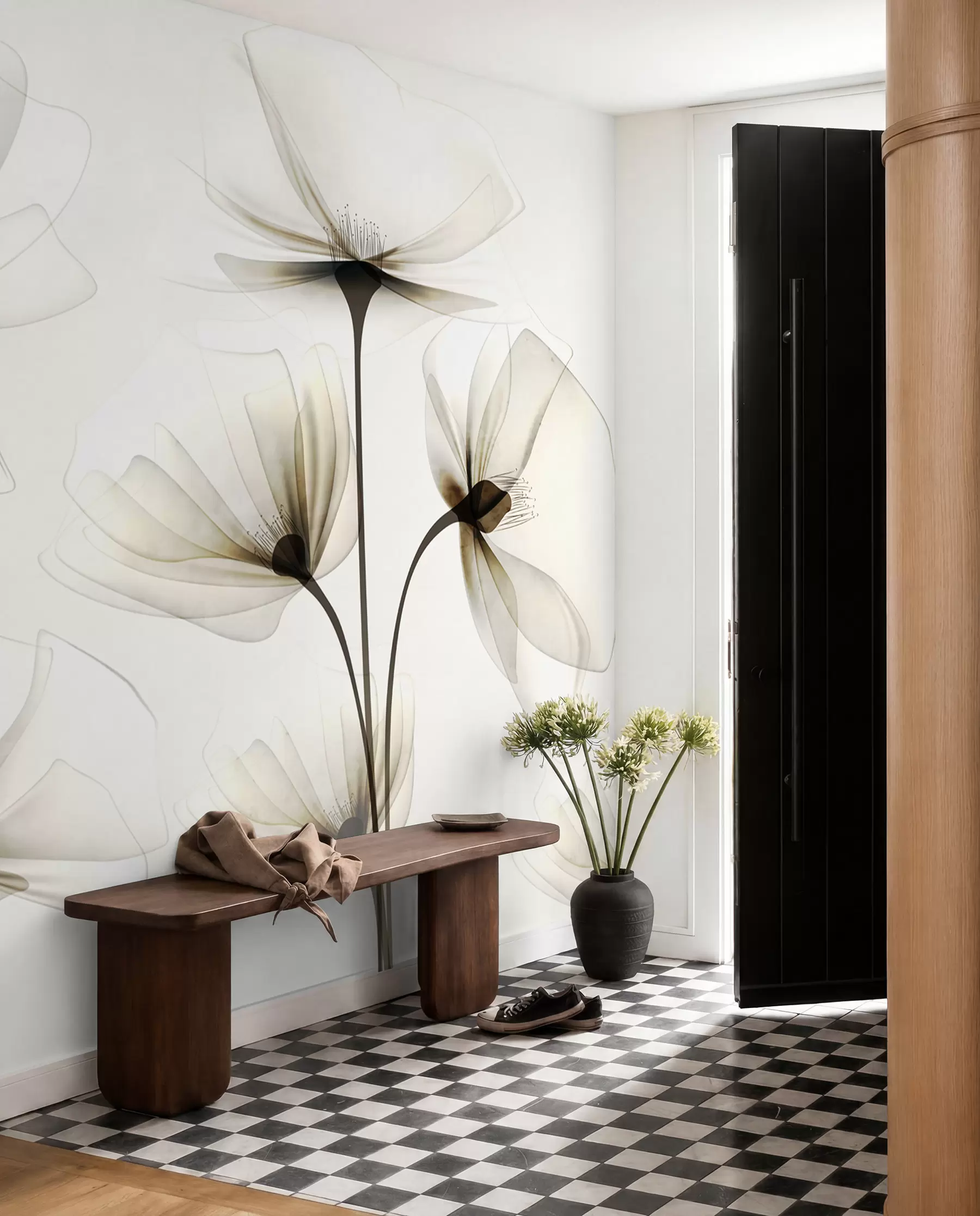 murais de parede Flores de luz e sombra w00143