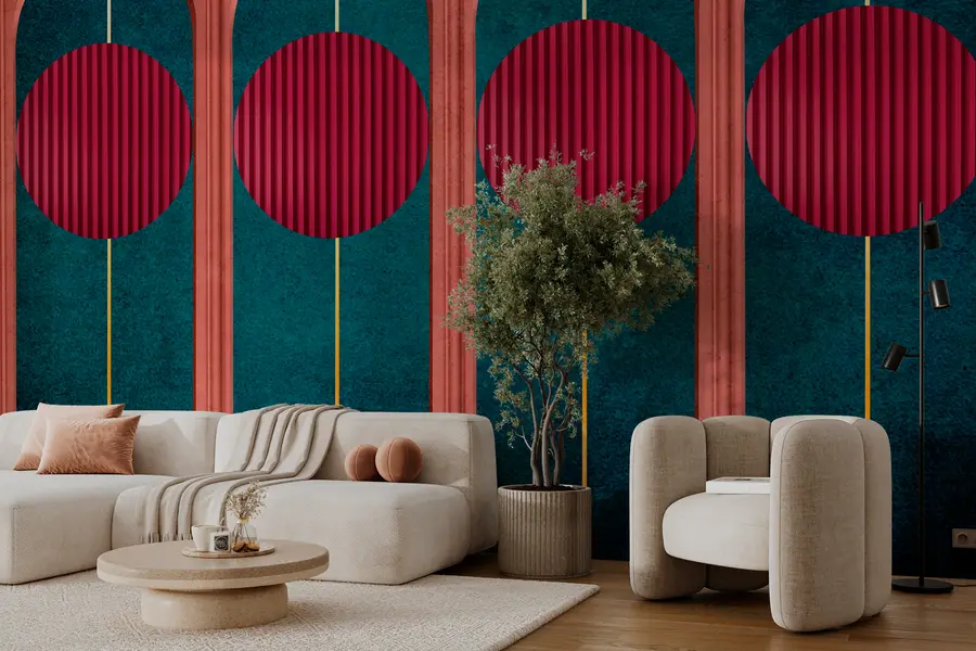 murais de parede Arco de decoração em estilo moderno minimalismo, elementos texturizados w00388