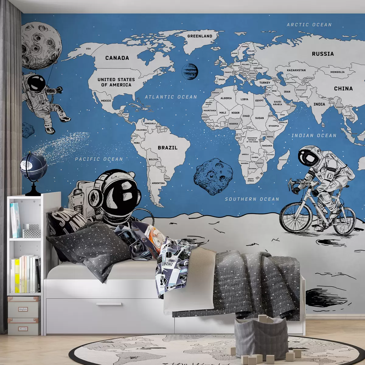 murais de parede Atlas espacial em inglês w00473v1