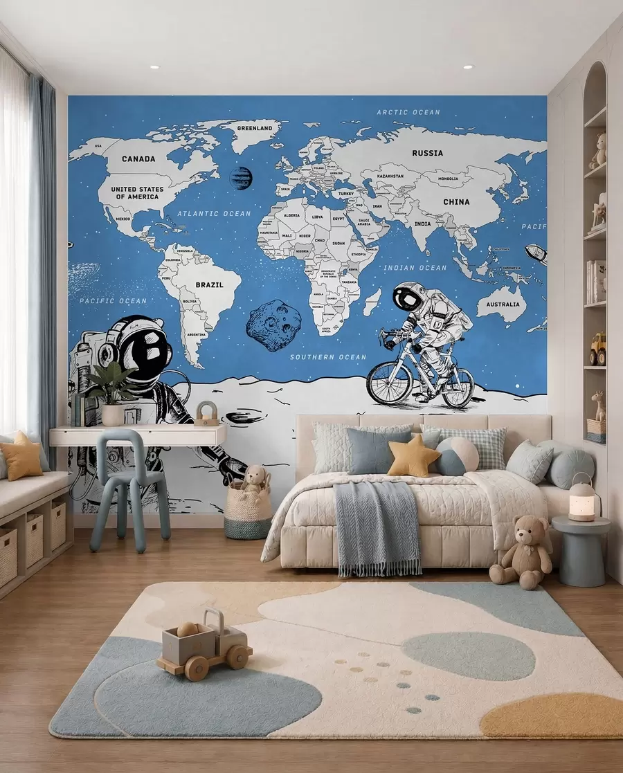 murais de parede Atlas espacial em inglês w00473v1