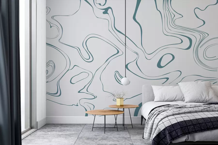 murais de parede Fundo abstrato com efeito mármore em azul w00634v2