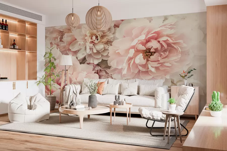 murais de parede Peônias w01232
