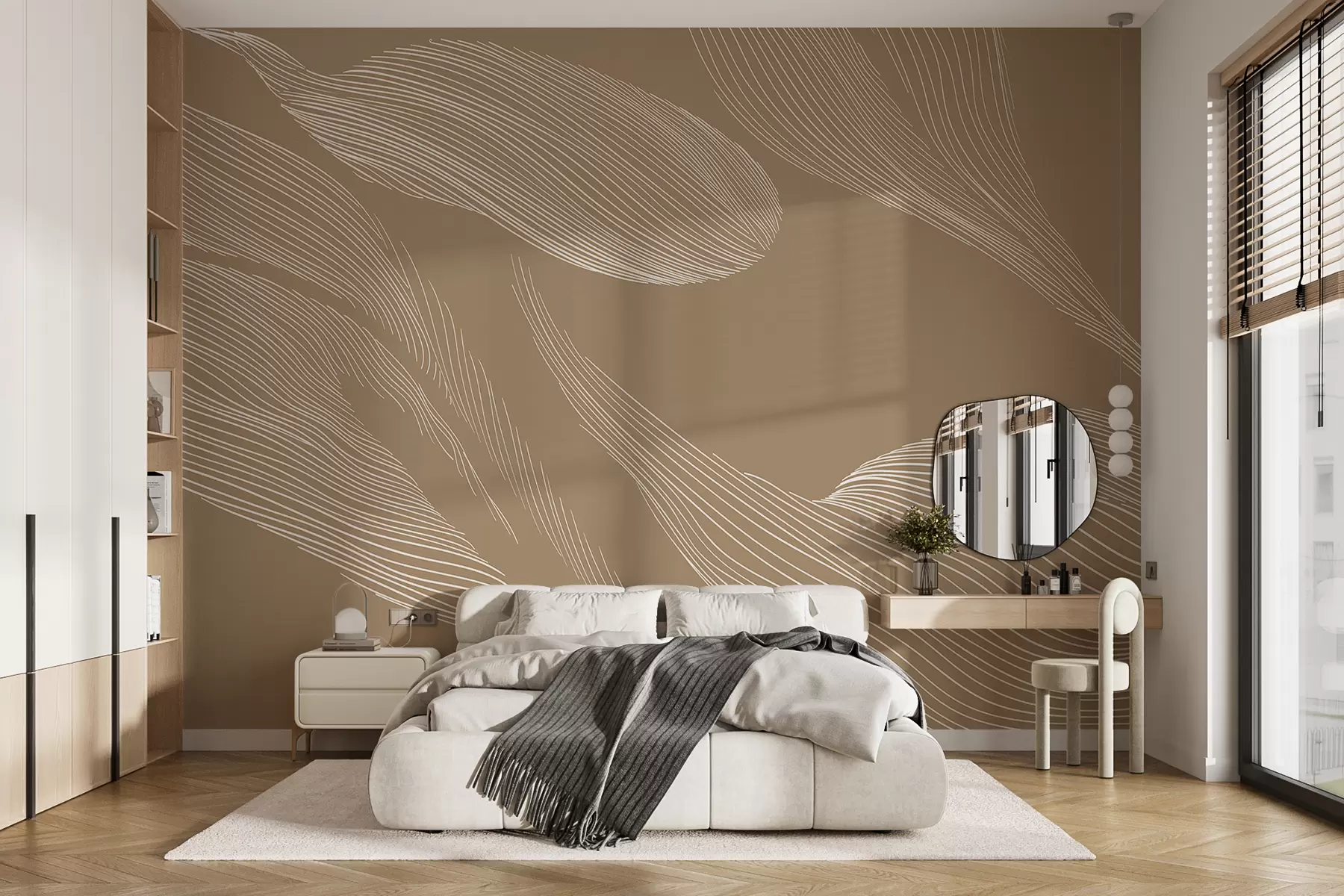 murais de parede Abstração em um fundo bege w01216v1