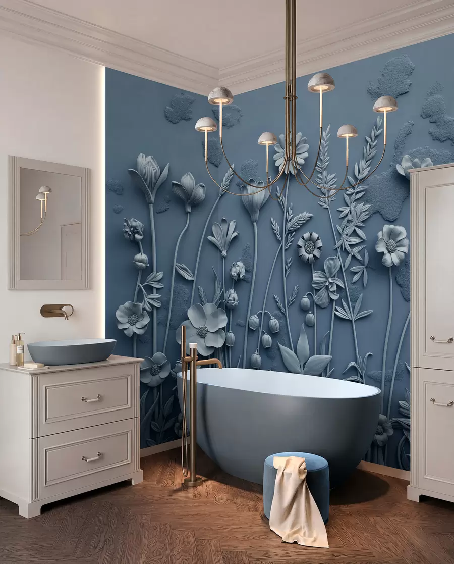 murais de parede Relevo de prado azul w07869