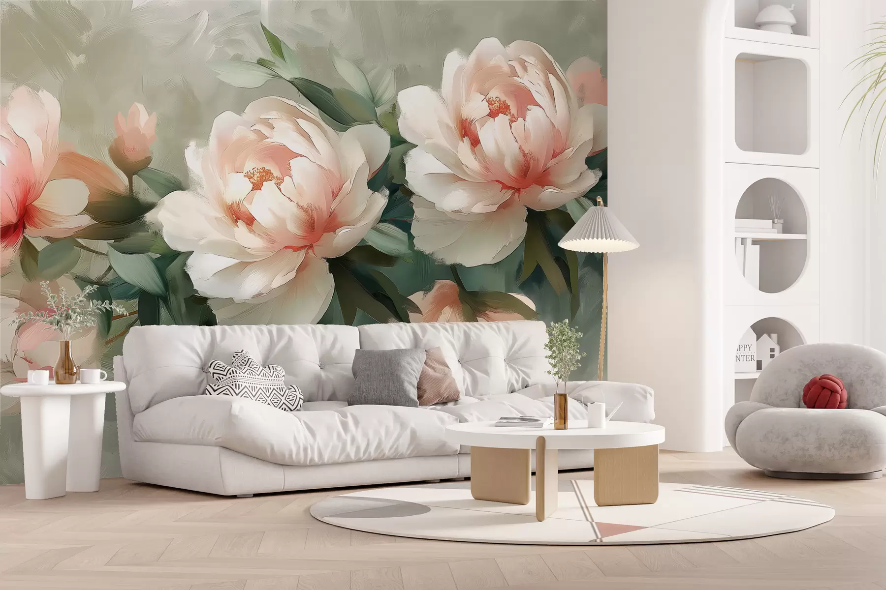 murais de parede Um lindo fundo floral suave e sonhador w07947