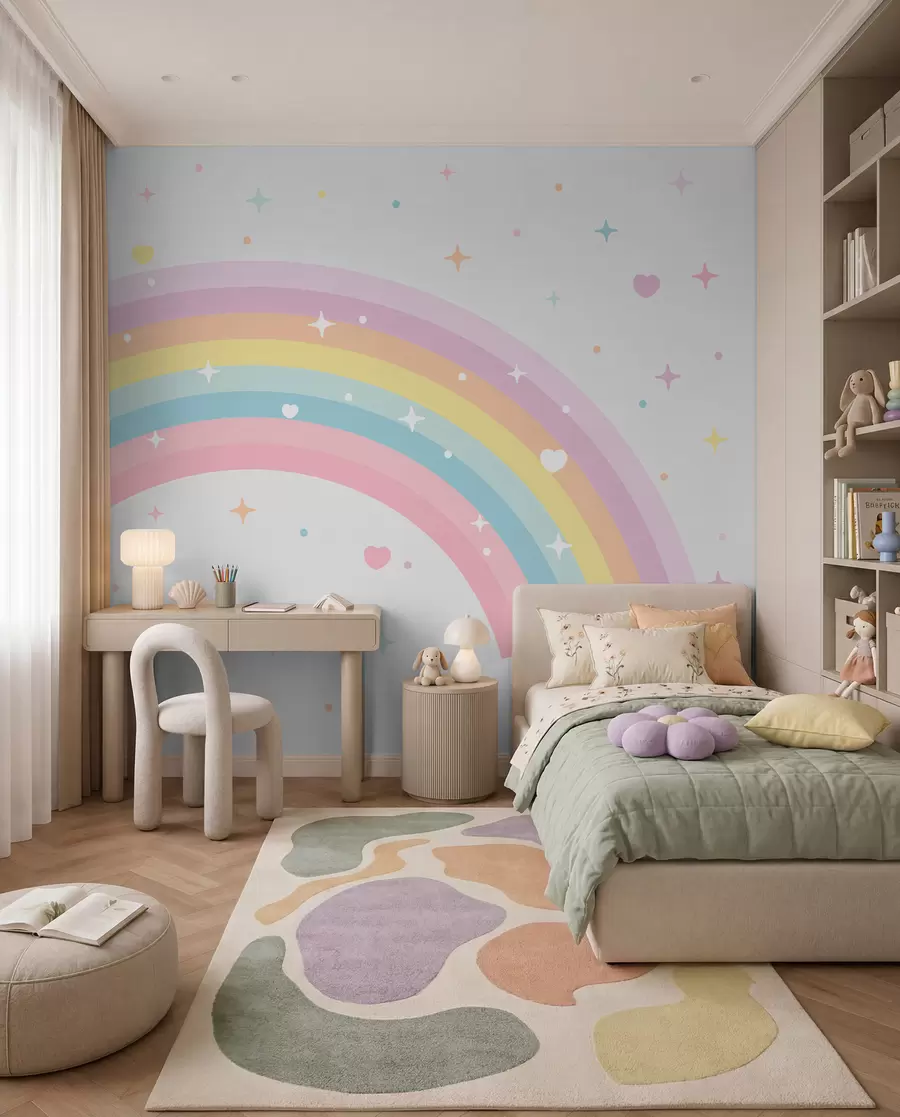 murais de parede Arco de cores e estrelas w08109