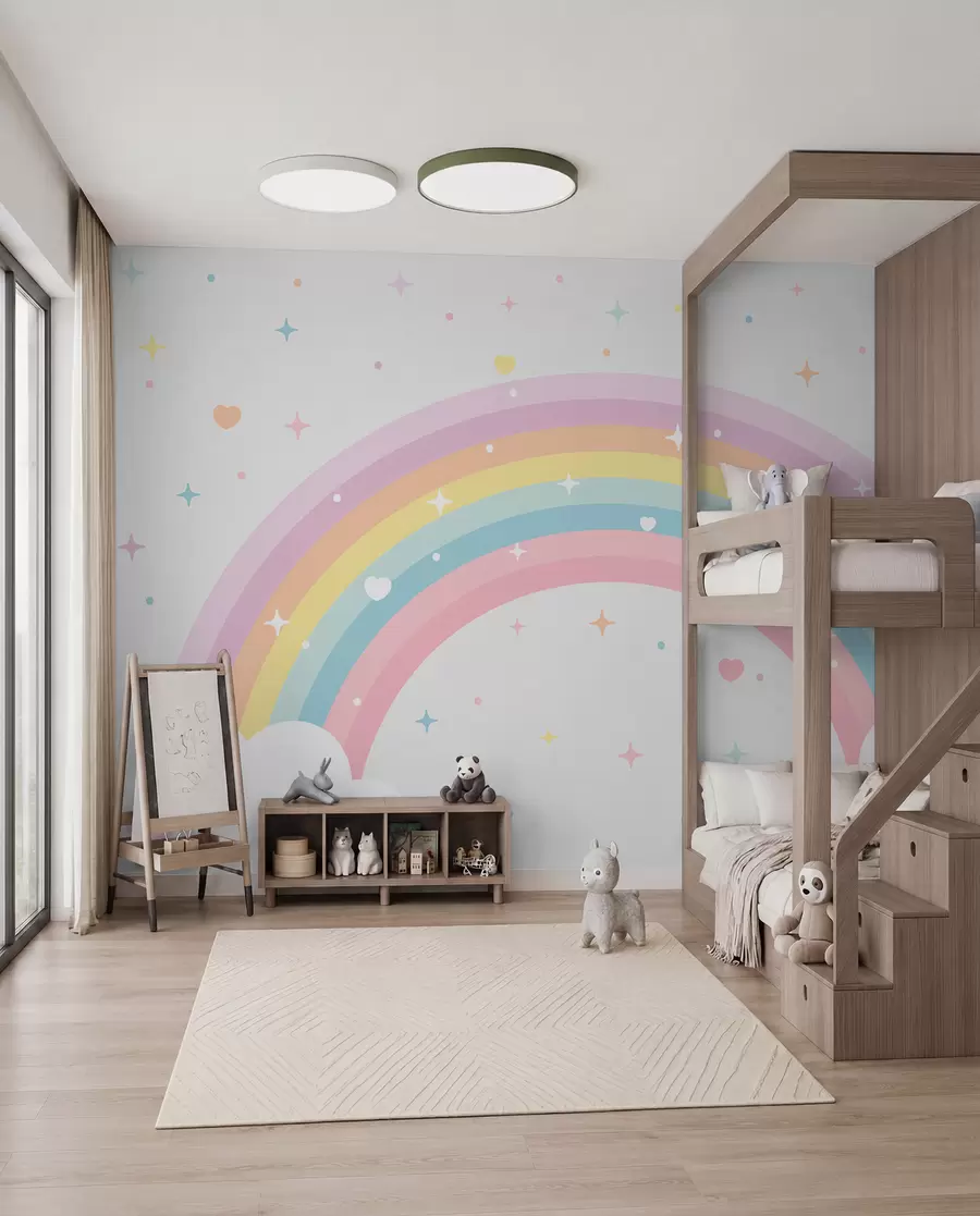 murais de parede Arco de cores e estrelas w08109