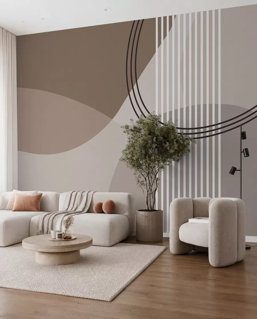 murais de parede Órbita em cinzento taupe w08173