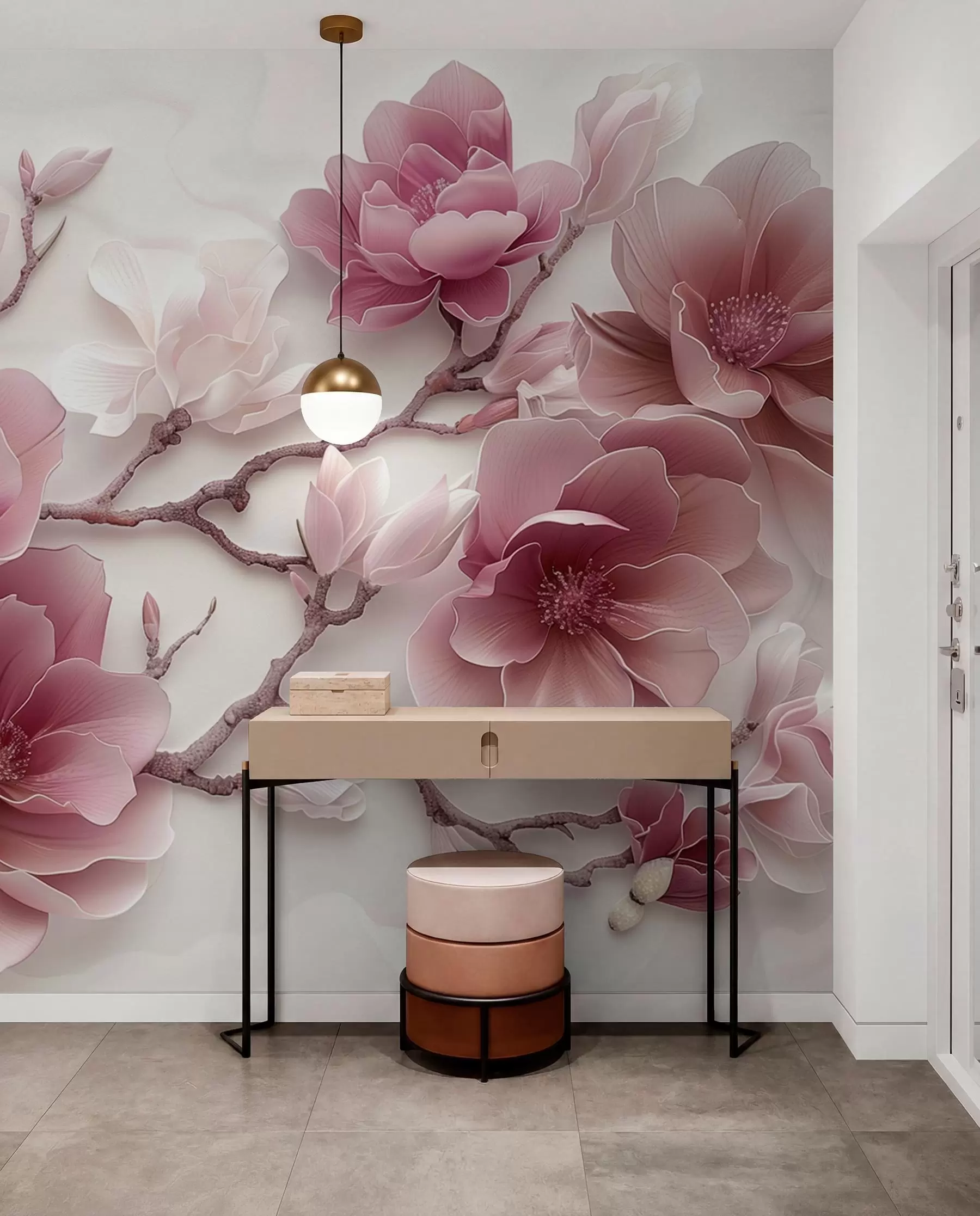 murais de parede Magnólia em rosa w01359v2