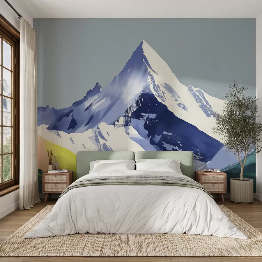 murais de parede Paisagem de montanha com pinceladas w01394
