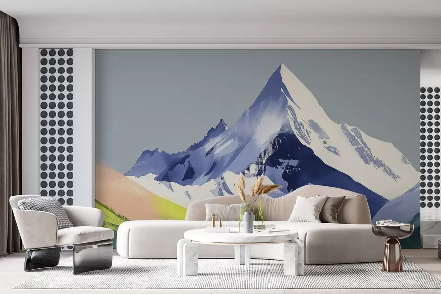 murais de parede Paisagem de montanha com pinceladas w01394