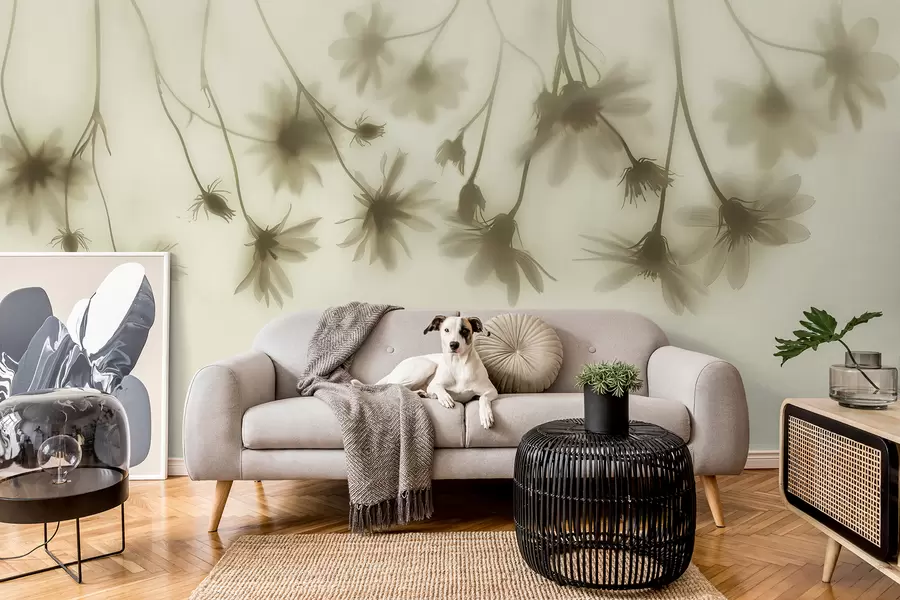 murais de parede Flores delicadas na neblina penduradas no alto em cores pastel w01469v1