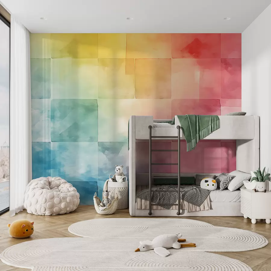 murais de parede Retângulos de aquarela w01015