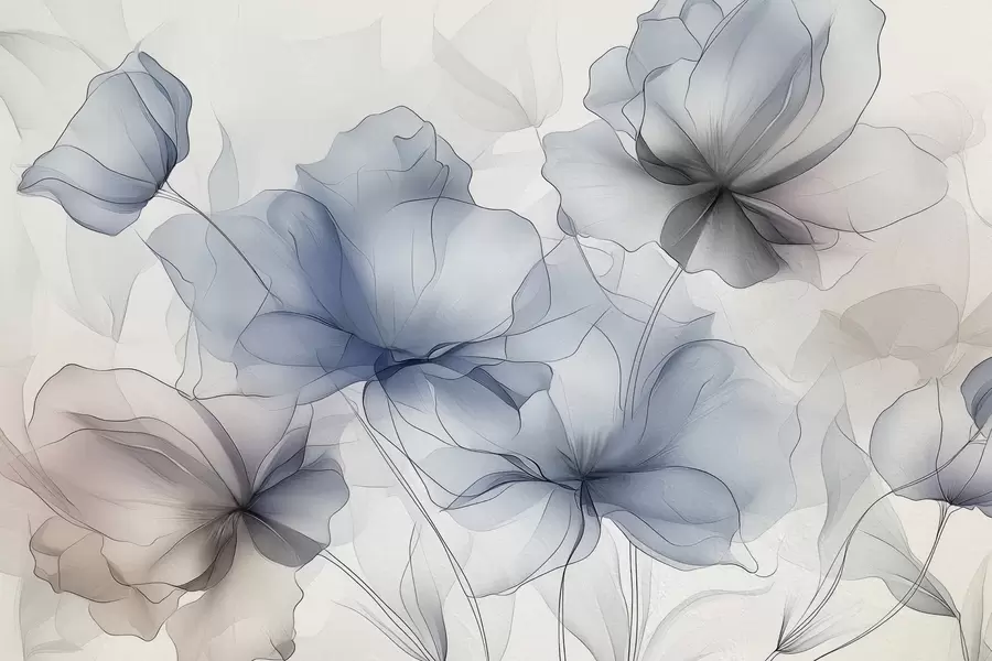 murais de parede Flores abstratas em uma parede de concreto w01037