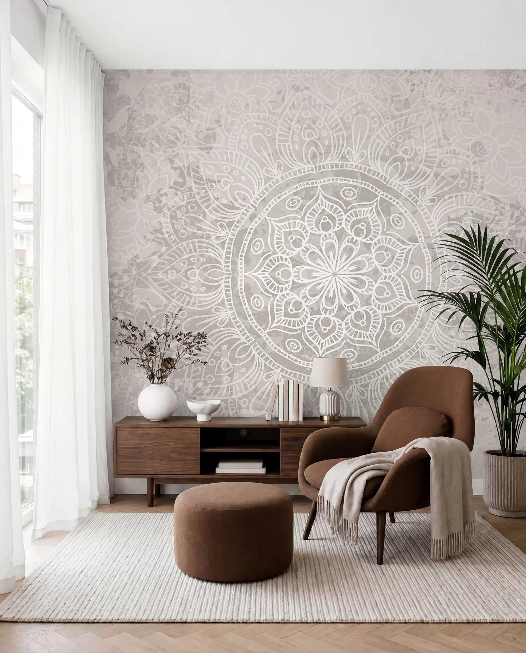 murais de parede Mandala de linhas finas w08246