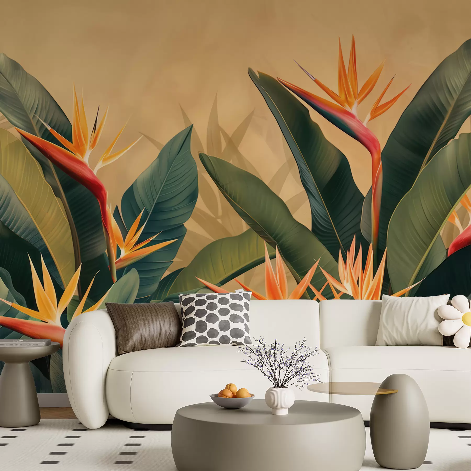 murais de parede Floração tropical quente w01484