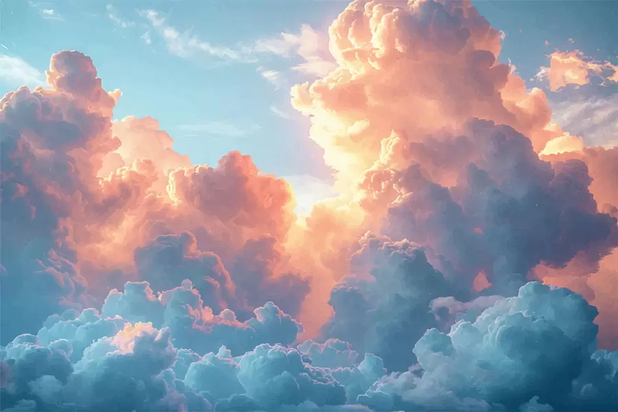 murais de parede Nuvens coloridas w01509