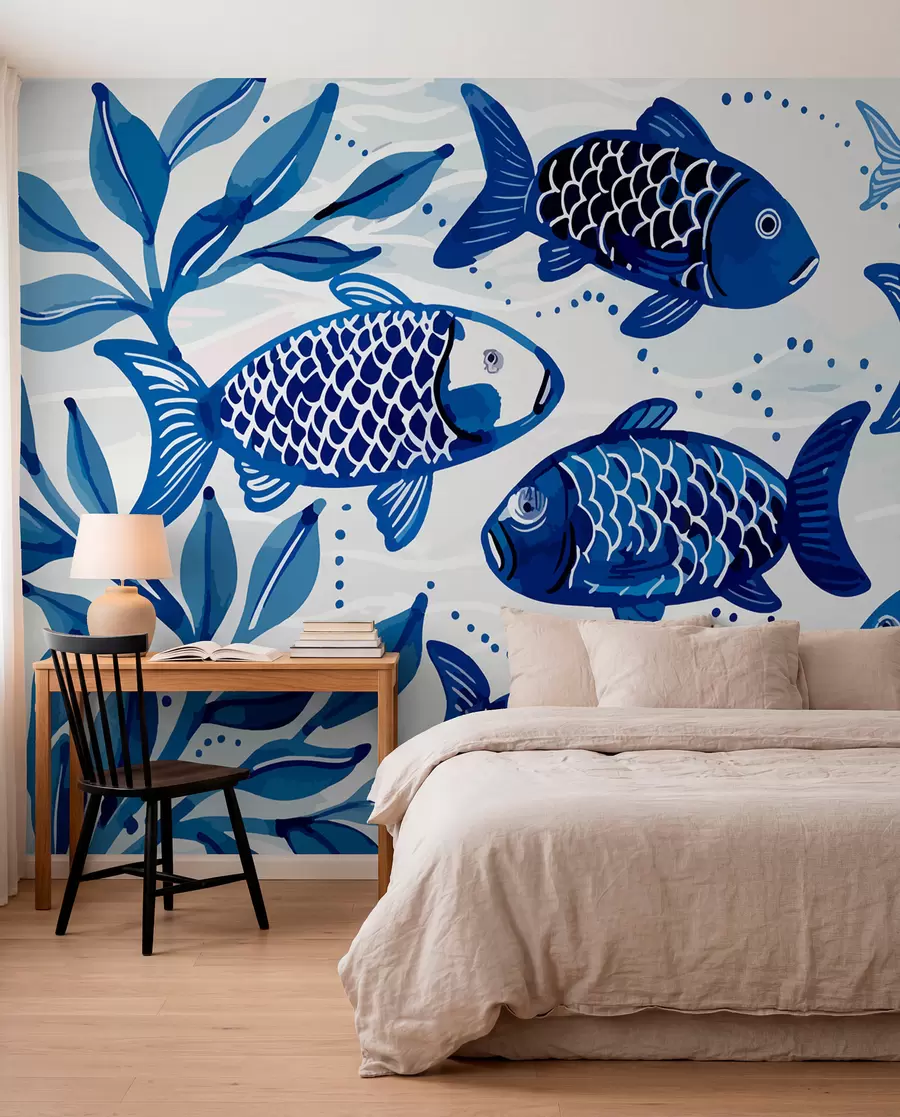 murais de parede Peixe azul w01062