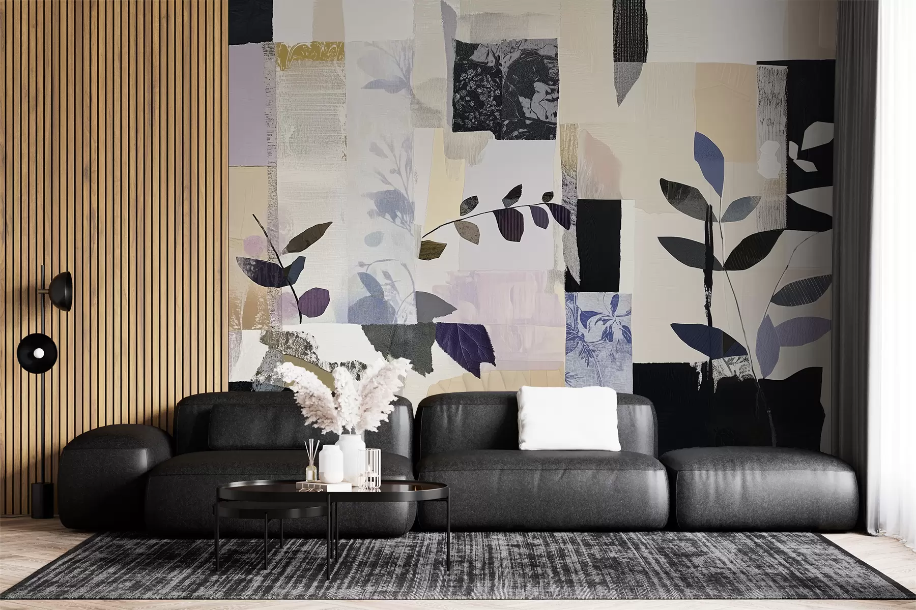 murais de parede Colagem com folhas w08285