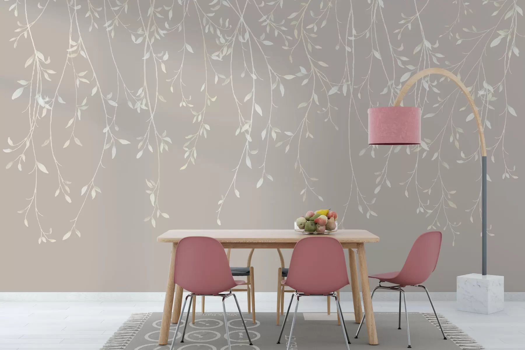 murais de parede Ramos suspensos sobre um fundo pastel w01522