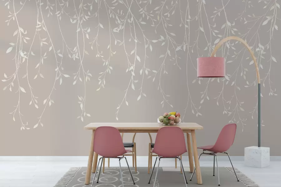 murais de parede Ramos suspensos sobre um fundo pastel w01522