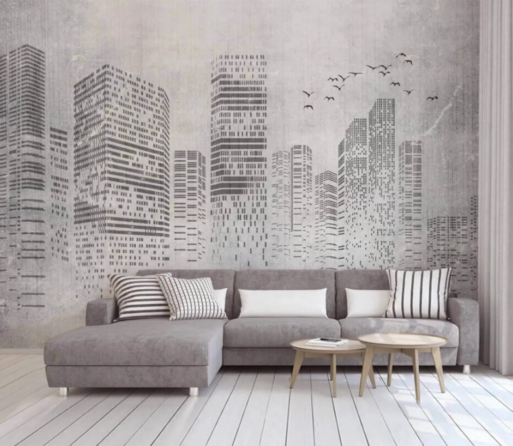 murais de parede Pássaros sobre a cidade, minimalismo u34725