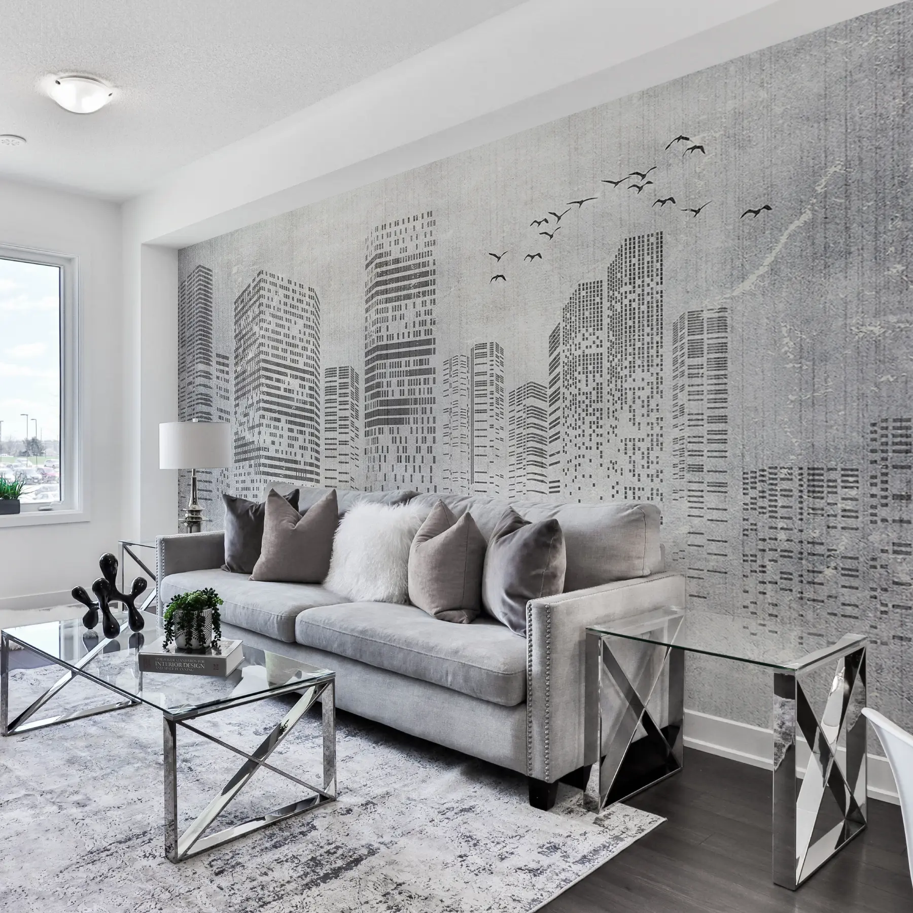 murais de parede Pássaros sobre a cidade, minimalismo u34725