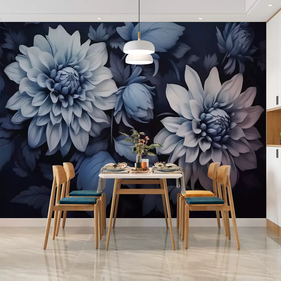 murais de parede Flores azuis w01128