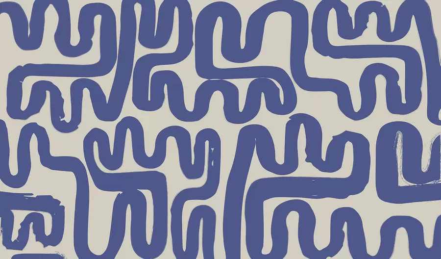 murais de parede Linhas de enrolamento azuis w01686