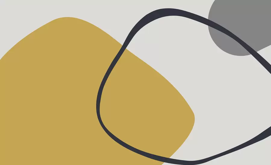 murais de parede Formas geométricas amarelas e cinzentas sobre um fundo claro w01687