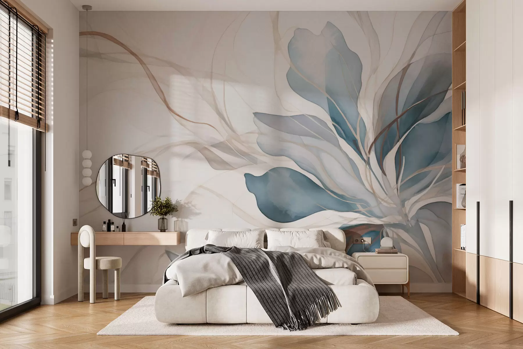 murais de parede Flor grande e delicada w01718