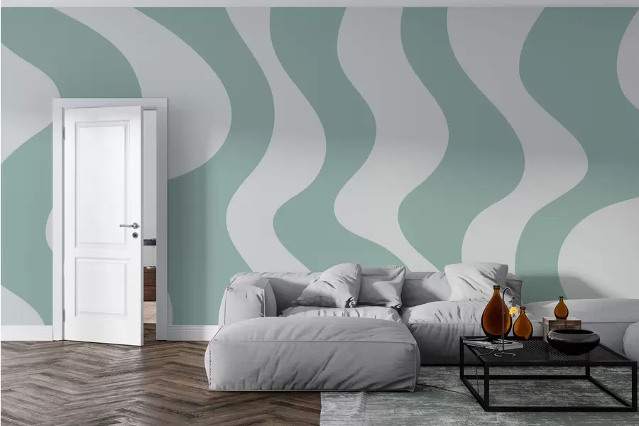 murais de parede Linhas verdes sinuosas w01833