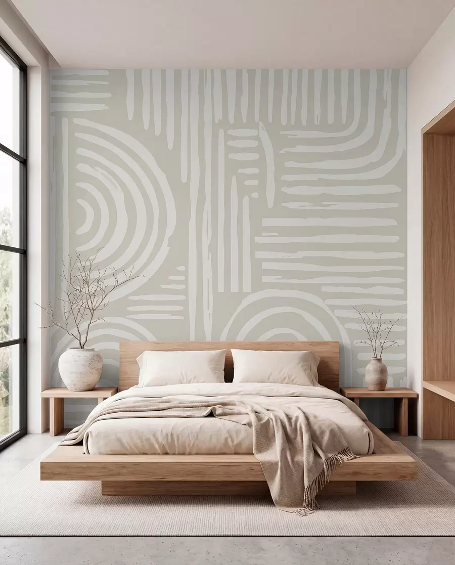 murais de parede Design boho em cores suaves w01919