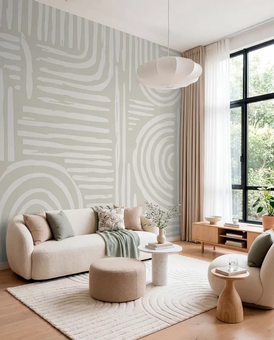 murais de parede Design boho em cores suaves w01919