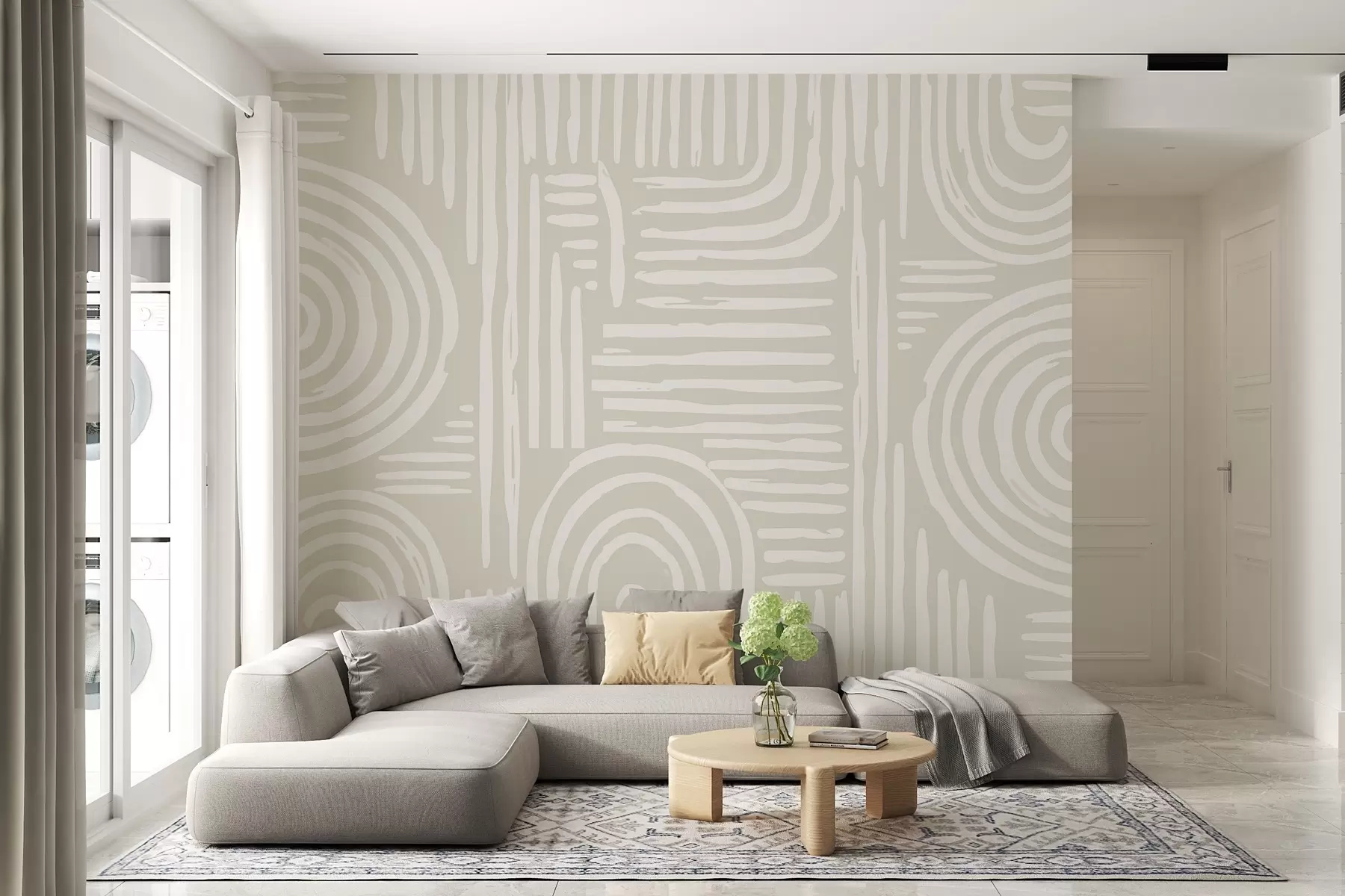 murais de parede Design boho em cores suaves w01919