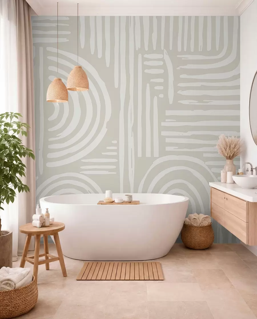 murais de parede Design boho em cores suaves w01919