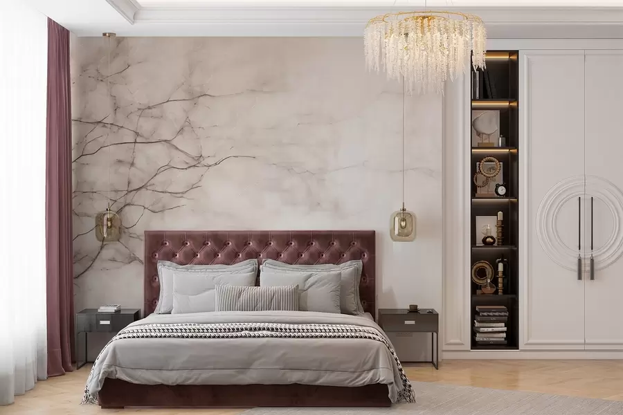 murais de parede Ramos finos sobre um fundo claro e enevoado w01980