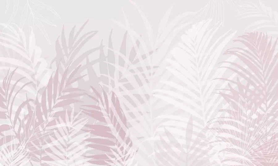murais de parede Folhas tropicais na moda cor-de-rosa w02026v4