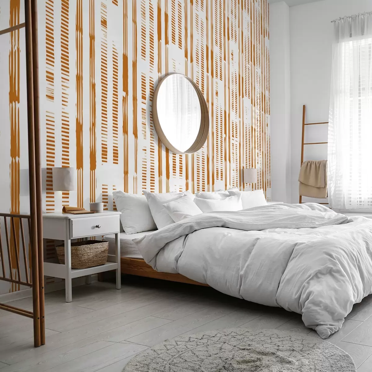 murais de parede Tons quentes de linhas rítmicas u99084v1