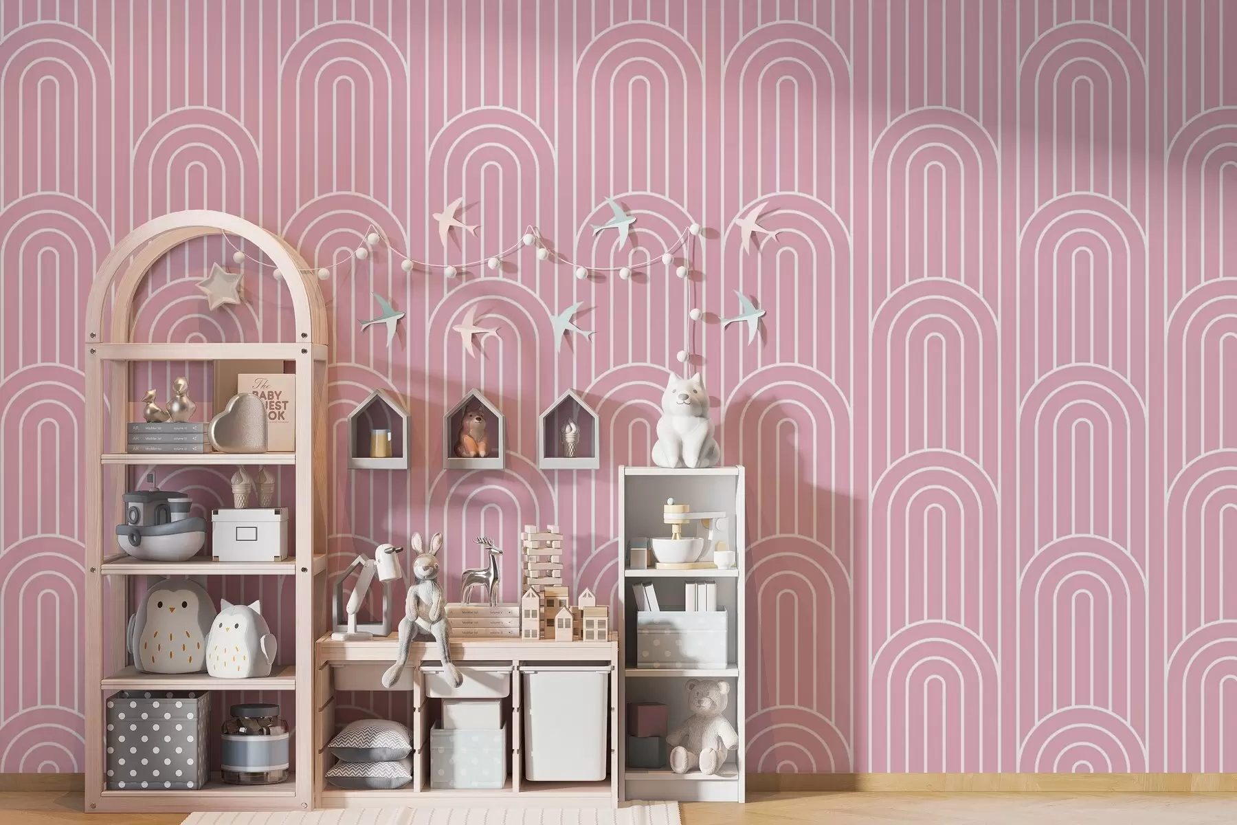 murais de parede Padrão de arco elegante em tons suaves w00137v2