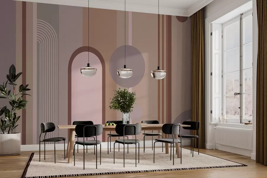 murais de parede Desenho geométrico abstrato em tons suaves w00466